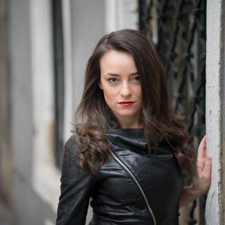 Girl black jacket wallpaper