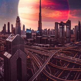 Space city wallpaper