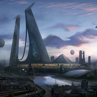 Space city wallpaper