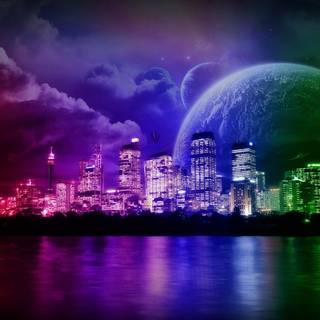 Space city wallpaper