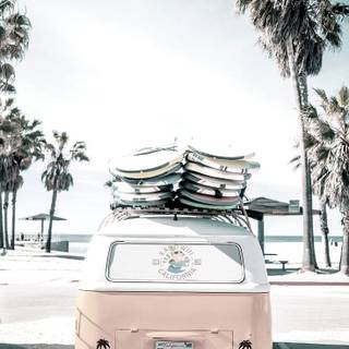 Asthetic summer van wallpaper