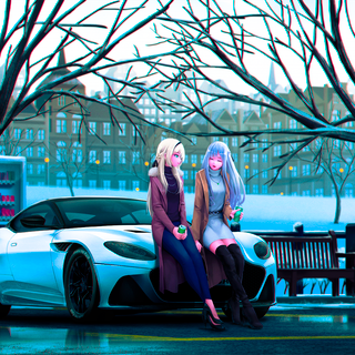 Anime and cars wallpaper