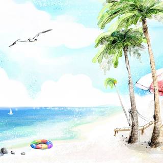 Painting summer wallpaper