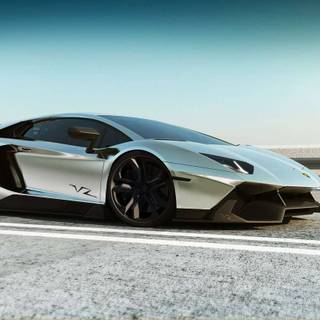 Silver Lamborghini wallpaper