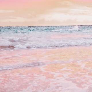 Pink pastel of sea wallpaper