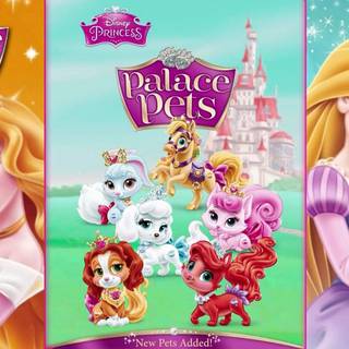 Princesses with pets wallpaper