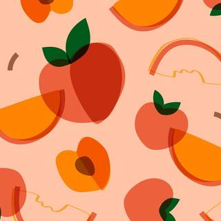 Orange summer stickers wallpaper