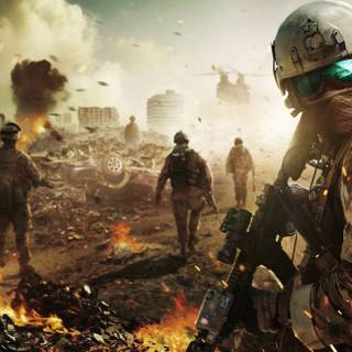 Futuristic soldier wallpaper