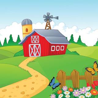 Cartoon farm wallpaper