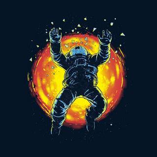 Cartoon astronaut wallpaper