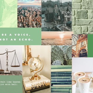 Sage green collage wallpaper