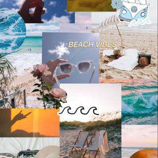 Summer collage aesthetic wallpaper