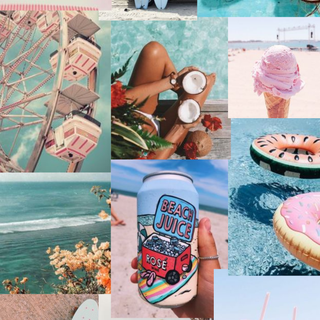 Summer collage aesthetic wallpaper