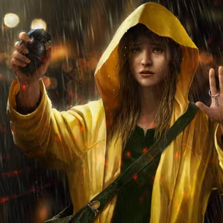 Women and rain wallpaper