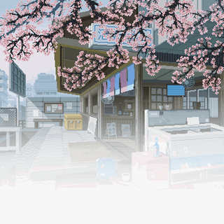 Spring pixel art wallpaper