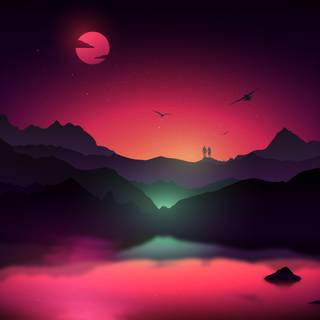 4k minimalist night wallpaper