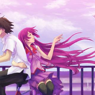 Purple anime girl 4k wallpaper