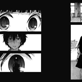 Manga black and white wallpaper