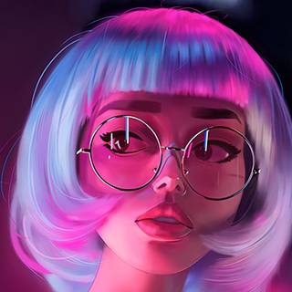 Girl neon 4k wallpaper
