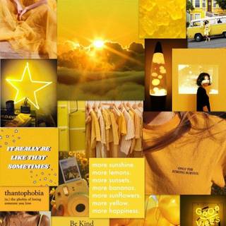 Yellow spring collage wallpaper