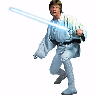 Luke Skywalker holding lightsaber wallpaper