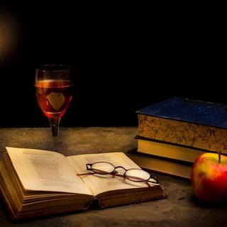 Wine and candle wallpaper