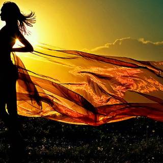 Women and sunrise wallpaper