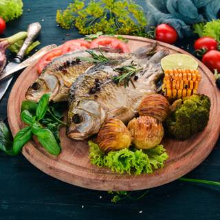 Grilled fish wallpaper