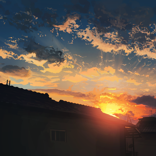 4k anime city sunset wallpaper
