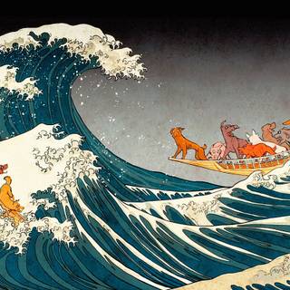 Japan waves 4k laptop wallpaper