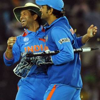 Dhoni and Sachin wallpaper