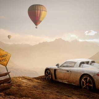 4k car mountain wallpaper