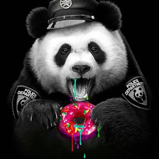 Black and white panda wallpaper
