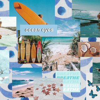 Aesthetic summer collage laptop wallpaper
