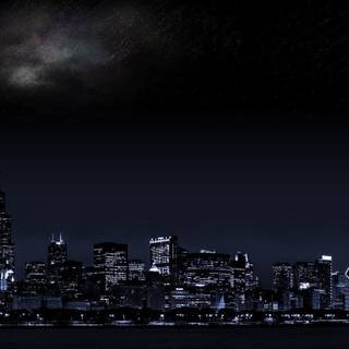 Black night city wallpaper