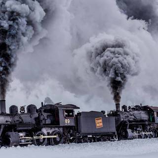 Winter railway wallpaper