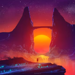 4k retro sun wallpaper