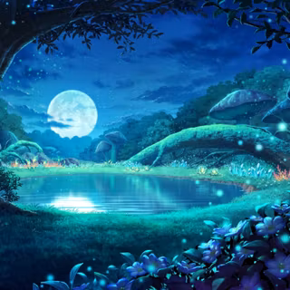 Pretty night anime wallpaper