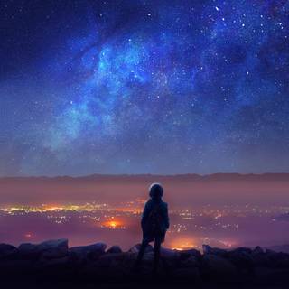 Pretty night anime wallpaper