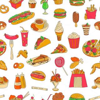 Kawaii animal food wallpaper