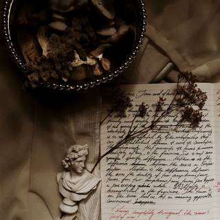 Dark academia poetry wallpaper