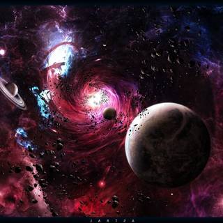 Black hole in space wallpaper