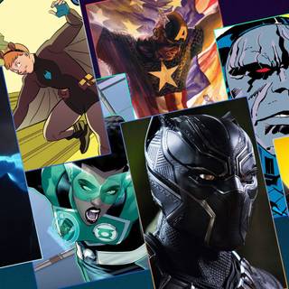 Superheroes vs supervillains wallpaper