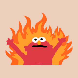 Elmo on fire wallpaper