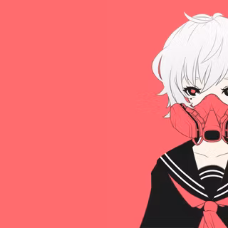 Anime girl gas mask wallpaper