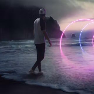 Neon sea wallpaper