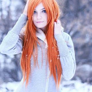 A ginger girl wallpaper
