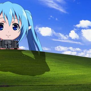 Anime grassland wallpaper