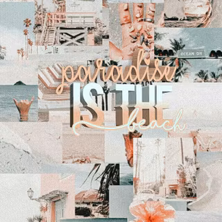 Soft summer collage wallpaper