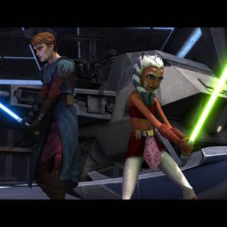 Darth Vader vs Ahsoka wallpaper